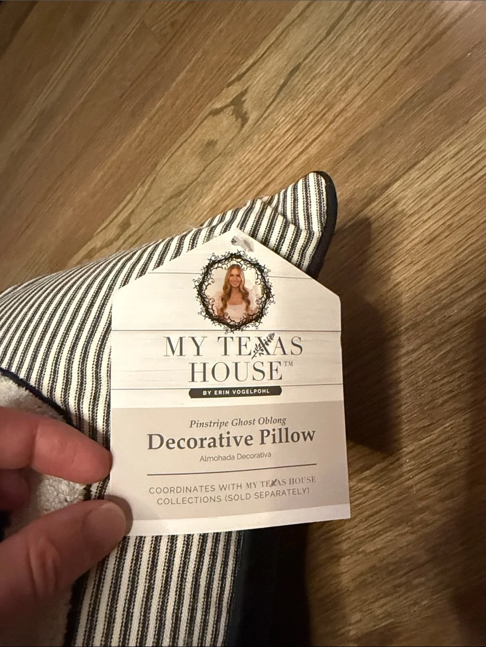 Festive Black & White Ghost Stripe Holiday Pillow